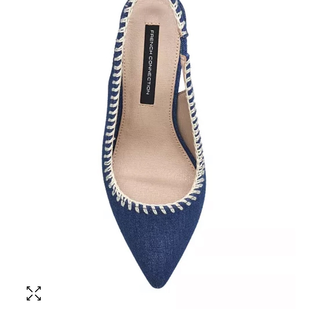 French Connection Blue and Cream Flats with Nautical Trim